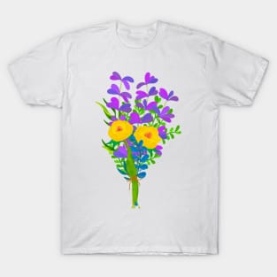 Lavender and Rose Bouquet T-Shirt